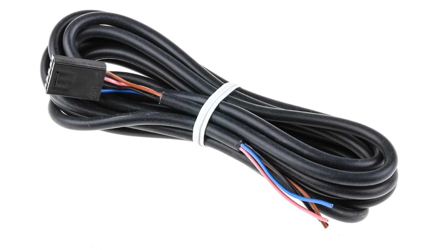 Cavo e connettore Omron EE-1006 2M per sensori, lunghezza 2m, tensione 50 V c.c., corrente 3 A, temperatura -10/+75 °C. Compatibile con vari modelli.