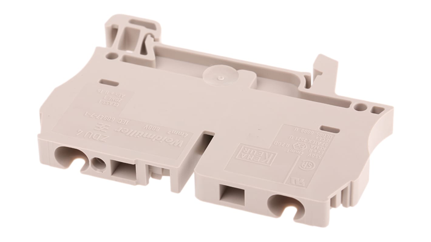 Morsettiera passante Weidmüller 1632050000 marrone, 41A - Perfetta per automazione industriale, quadri elettrici, HVAC. Conforme UL94V-0, 120°C.