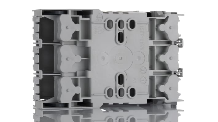 Sezionatore portafusibili ABB NH00, 3 poli, 160A, montaggio su base, tensione 690V, design compatto. Modello 1SEP101890R0002 XLP00-6BC.