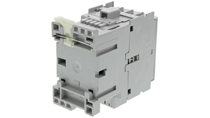 Contattore Allen Bradley 100-C09KJ10, 3 poli, 9 A, bobina 24 V c.a., montaggio su guida DIN, dimensioni 81x45x86.5 mm.