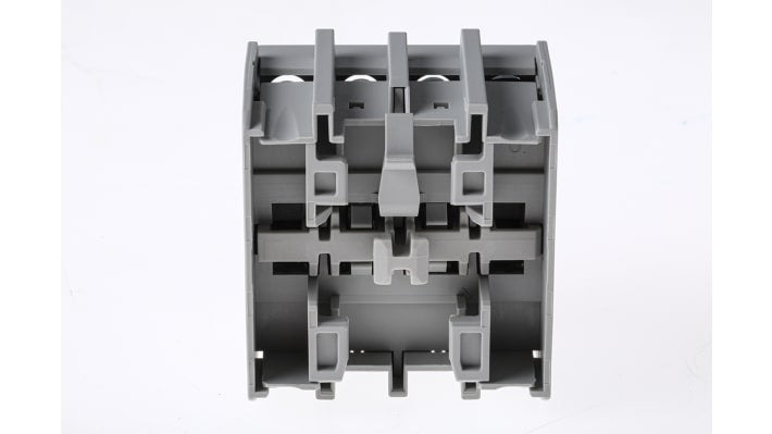Allen Bradley 100-FA22, modulo contatti 4PST, 2NC + 2NO, montaggio frontale, corrente 10 A, temperatura -25/+60 °C.