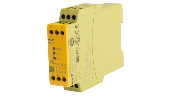 Relè di sicurezza Pilz PNOZ X1, 24V, 3 contatti N/O, 1 N/C, alloggiamento 22,5mm, categoria di sicurezza ISO 13849-1: 4.