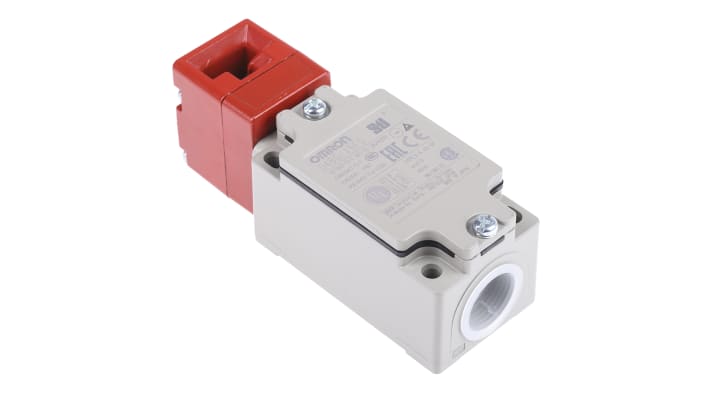 Interruttore di interblocco di sicurezza a chiave Omron D4BS15FS, 1NC/1NA, IP67, dimensioni 111.5mm x 40mm x 43mm.