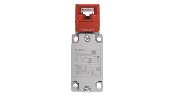 Interruttore di interblocco di sicurezza a chiave Omron D4BS15FS, 1NC/1NA, IP67, dimensioni 111.5mm x 40mm x 43mm.