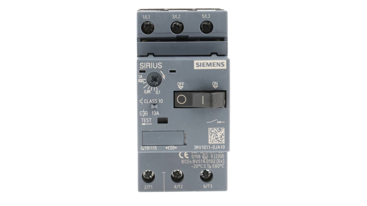Interruttore automatico del motore Siemens 3RV1011-0JA10, 1 A, 690 V, 50 kA - Affidabile per applicazioni industriali