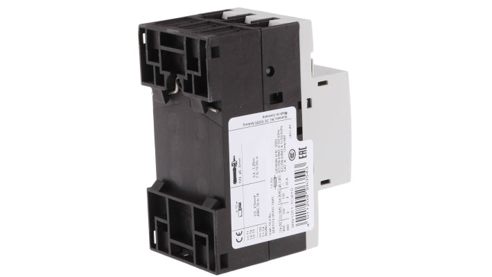 Interruttore automatico motore Siemens 3 poli 2,5 A - 3RV1011-1CA10: protezione cortocircuiti, installazione rapida, temperatura -20/+60 °C. Ideale per pompe e compressori.