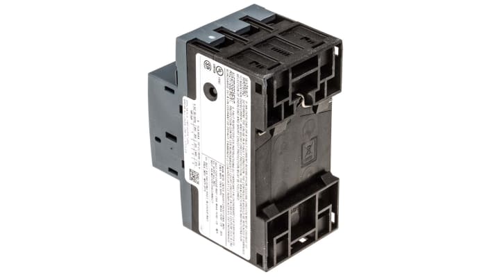 Interruttore automatico del motore Siemens 3RV1011-1FA10, 3 poli, corrente 3,5-5 A, tensione 690 V, dimensioni 90 x 45 x 75 mm.