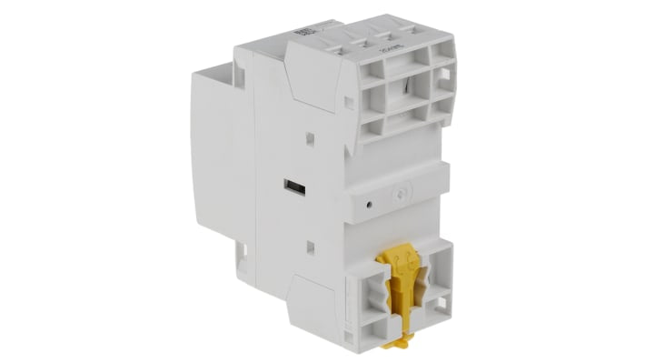 Contattore Schneider Electric GC2540M5, 4 poli, 25 A, bobina 230 V, montaggio su guida DIN, dimensioni 81x35x65 mm.