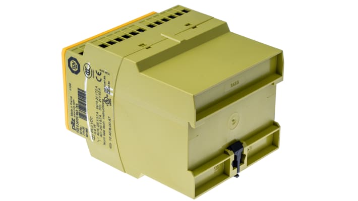 Pilz 774150, modulo di espansione per relè di sicurezza, 24V cc, 2 canali, montaggio su binario DIN, larghezza 90mm.