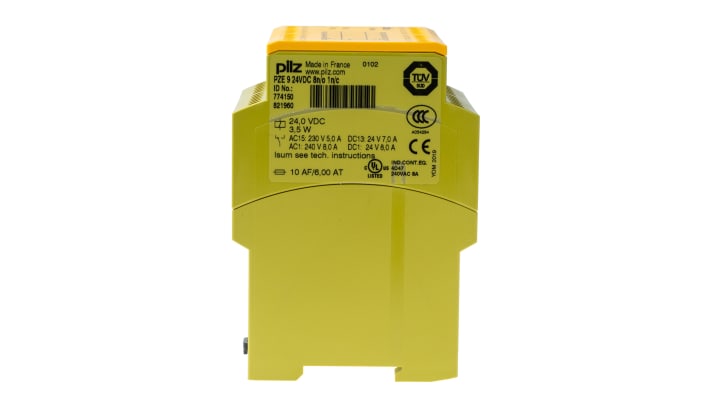 Pilz 774150, modulo di espansione per relè di sicurezza, 24V cc, 2 canali, montaggio su binario DIN, larghezza 90mm.