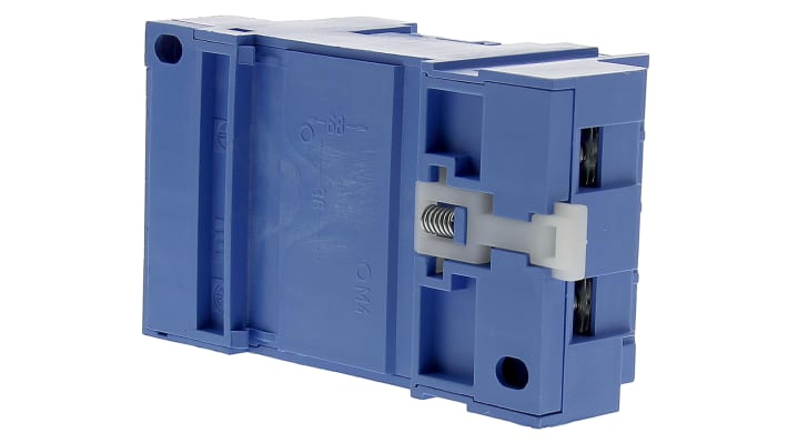 Zoccolo per relè Finder 96.74SMA, 4 PDT, montaggio su guida DIN, dimensioni 37,6 x 27,7 x 40,8 mm, tensione 250V, corrente 12A.