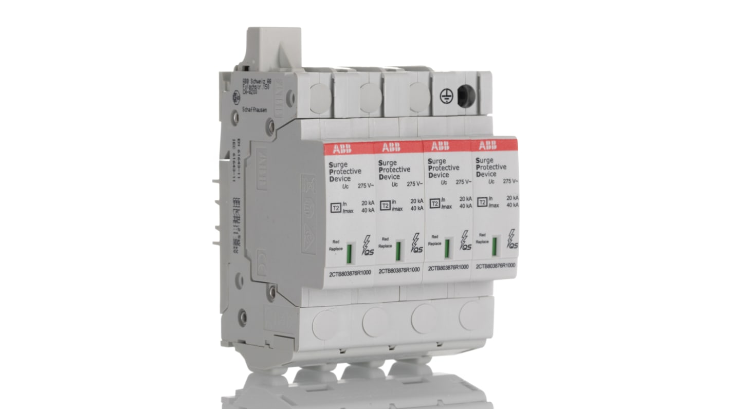 ABB Scaricatore di sovratensione SMISSLINE TP, 20 kA, per sistemi 240/415 V, dimensioni 90 x 72 x 109 mm, conforme RoHS.