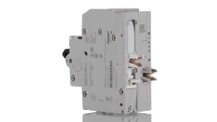 Interruttore differenziale ABB FS401M-B13/0.03, 2 poli, 13 A, 30 mA, montaggio su guida DIN, dimensioni 78 x 36 x 91 mm.