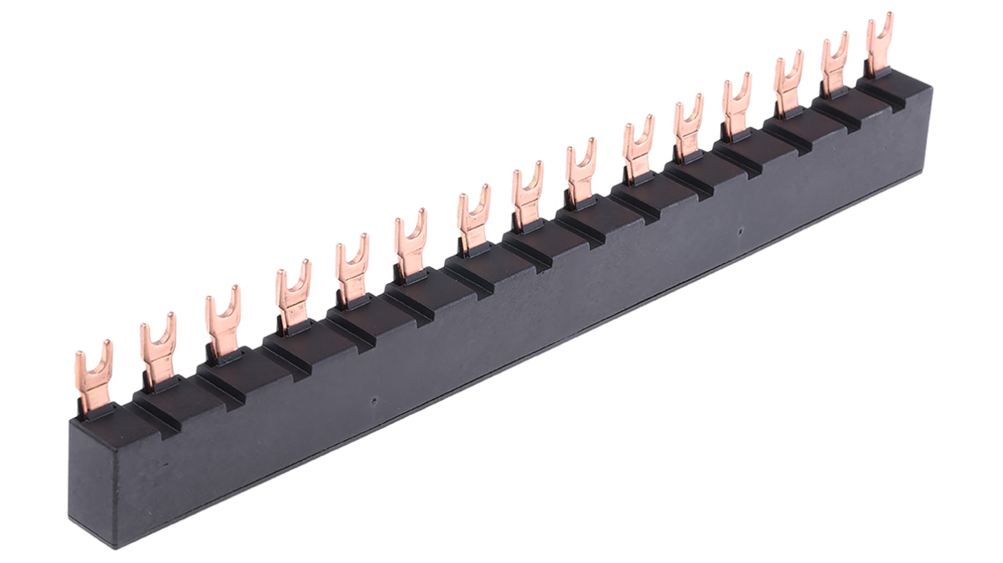 Barra di distribuzione trifase Siemens 3RV1915-1DB per dimensioni S00, S0 e S2. 690V, passo 45mm, compatibile con Sirius Classic.