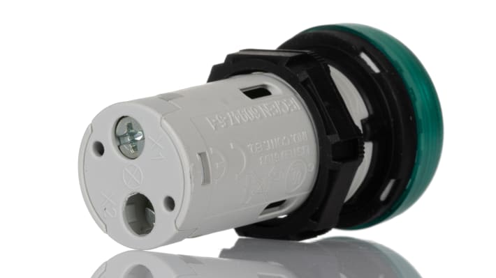 Spia LED Lovato LPMLB3, montaggio a pannello 22mm, protezione IP66/IP67/IP69K, tensione 24V, corpo in poliammide.