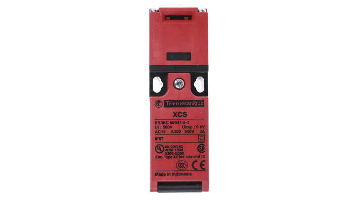 Interruttore di interblocco di sicurezza Telemecanique Sensors XCSPA591, IP67, 240V, 6A. Protezione affidabile per ambienti industriali.