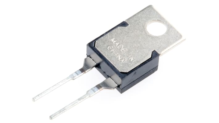 Termostato bimetallico Philips Technologies 67L100, montaggio su PCB, apertura a 100 °C, chiusura a 60 °C, contenitore TO-220.