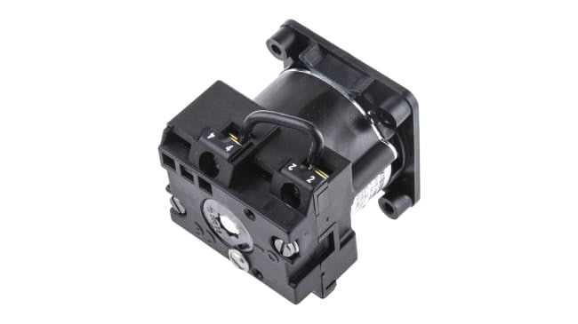 Interruttore a camma monopolare Schneider Electric Harmony K, modello K1B001UCH, 3 posizioni, corrente 5,6A, IP65. Dimensioni 78 x 45 x 100,5 mm.