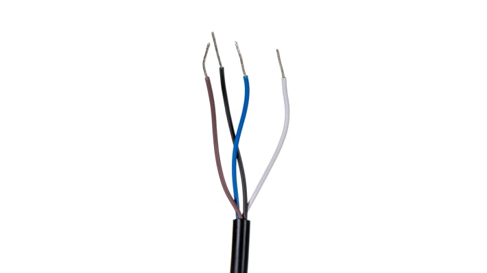 Sensore fotoelettrico cilindrico Banner T30SP6LP a retroriflessione, rilevamento 50 mm a 6 m, uscita PNP, IP69K.
