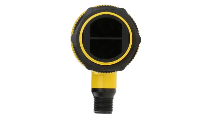 Sensore fotoelettrico cilindrico Banner T30SP6FF400Q, rilevamento 400 mm, uscita PNP, con connettore M12, IP69K.