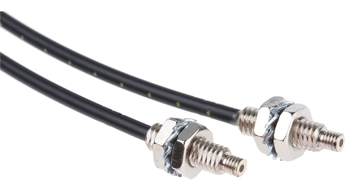 Sensore per fibre ottiche Telemecanique Sensors XUFN12301 in plastica, IP64. Rilevamento fino a 200 mm, ideale per ambienti da -25°C a +60°C.