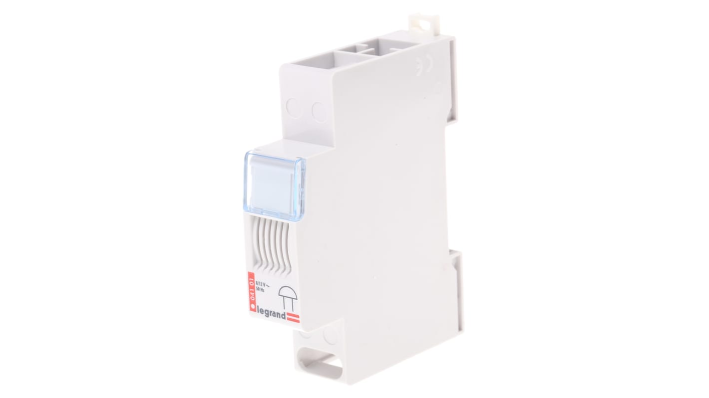 Cicalino Legrand 0 041 01 per segnalazione acustica, montaggio a pannello, alimentazione 8-12 V c.a., 75 dB a 1 metro.