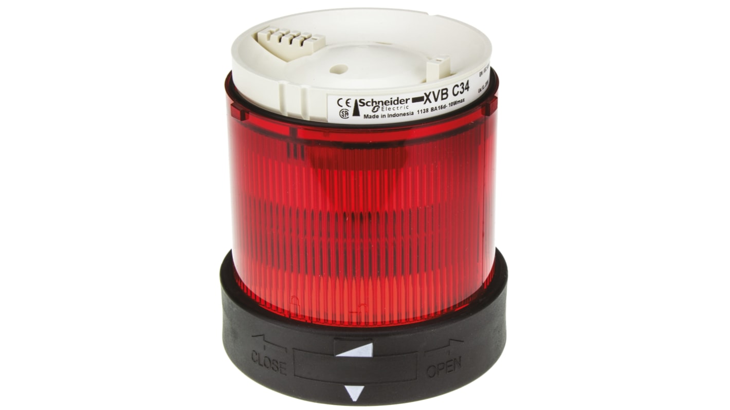 Segnalatore luminoso Schneider Electric XVBC34 rosso IP65 LED Ø70mm h63mm 250V - Ideale per segnalazioni industriali, alta visibilità.