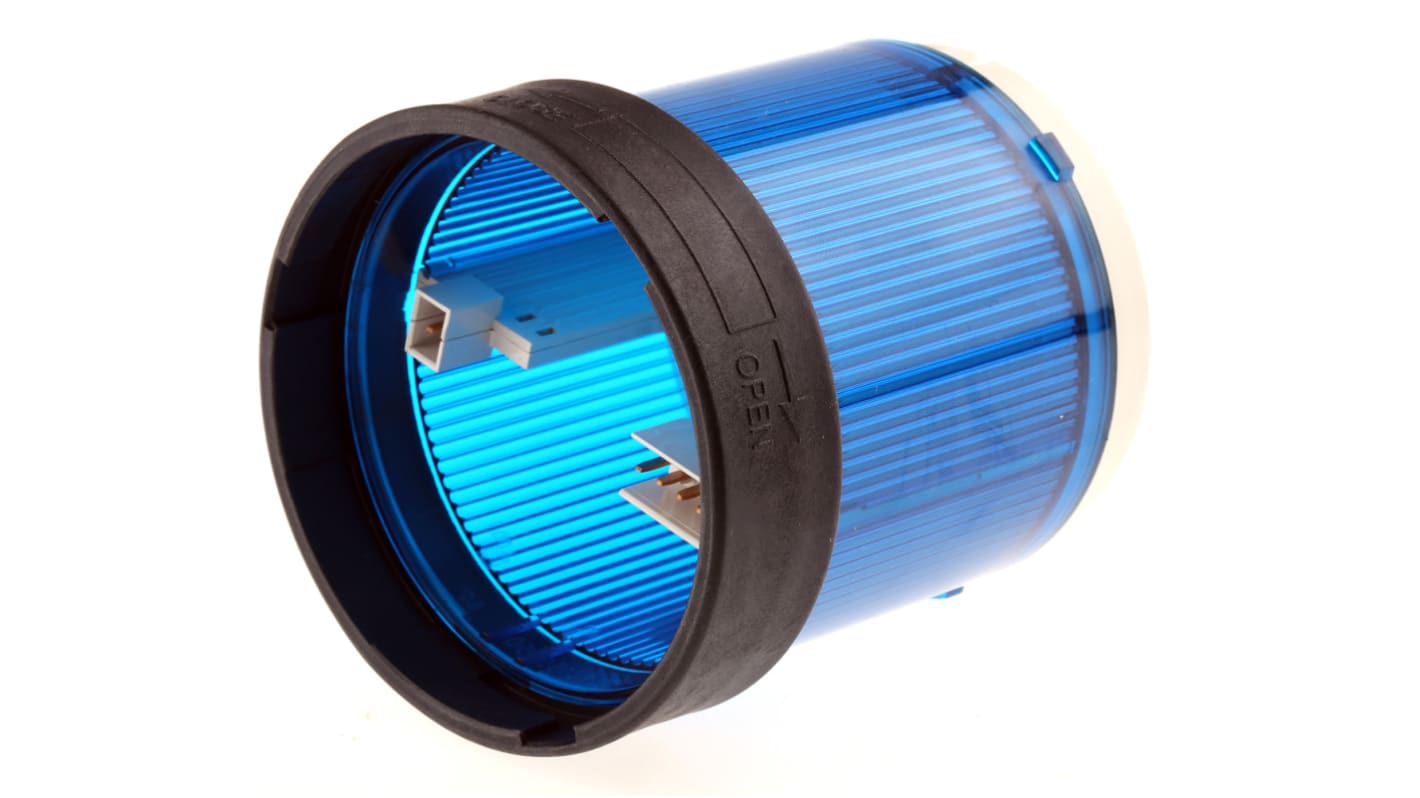 Segnalatore luminoso Schneider Electric XVBC36, Blu, 250V, IP65, LED, per torri di segnalazione industriali.