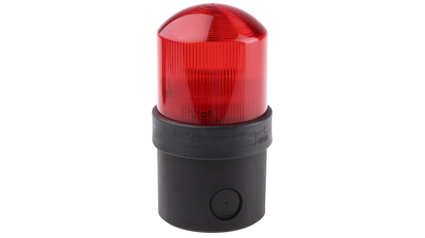 Segnalatore lampeggiante a incandescenza rosso Schneider Electric XVBL4M4, montaggio su base, IP65, 70 mm di diametro, 139 mm di altezza.