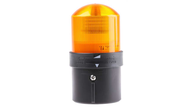 Segnalatore lampeggiante ambra Schneider Electric XVBL4M5, incandescenza, montaggio su base, IP65, 70 mm di diametro, 139 mm di altezza.