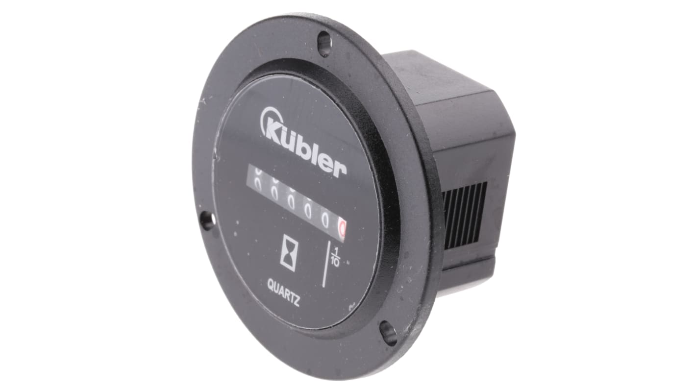 Contatore elettromeccanico Kübler 0.135.100.373, 6 cifre, montaggio a pannello, intervallo 0-99999.9, Ø 58,7 mm.