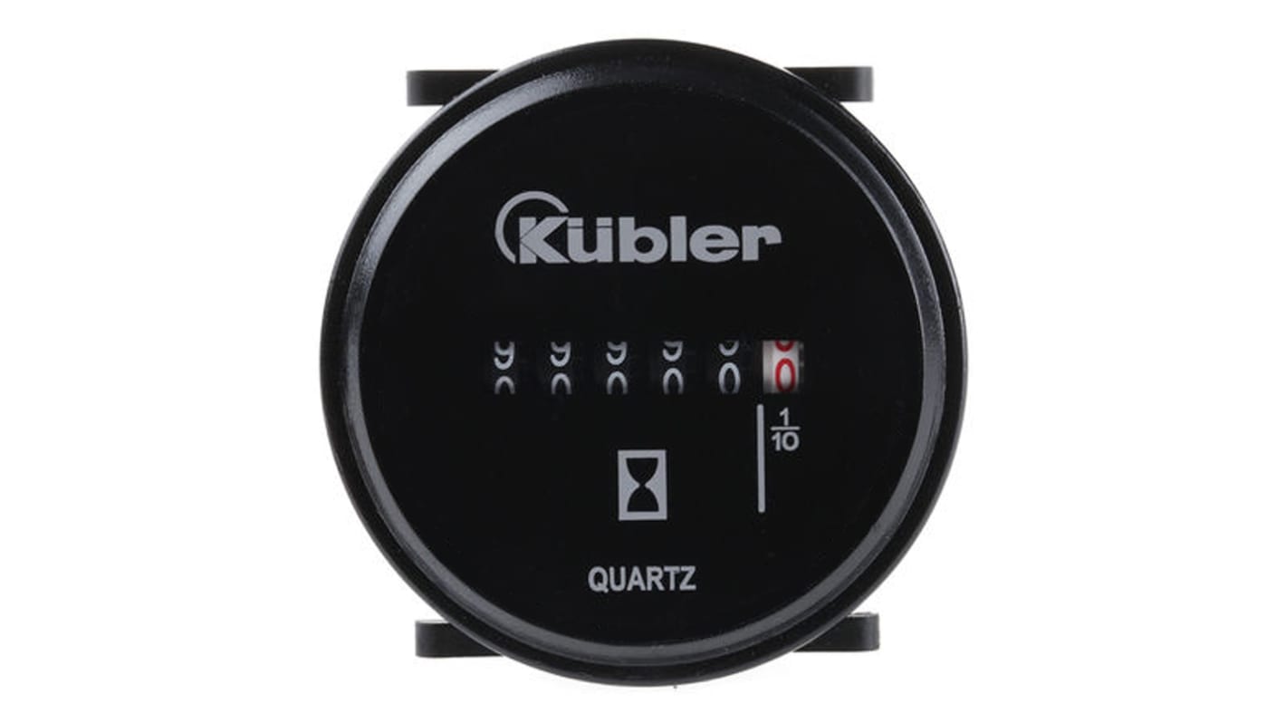 Contatore Kübler 0.135.200.302 a 6 cifre, alimentazione 230 V, montaggio a clip, intervallo 0-99999,9, grado di protezione IP65.