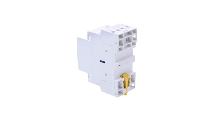 Contattore Schneider Electric GC2522M5, 4 poli, 25 A, 230 V ca, montaggio su guida DIN, dimensioni 81x35x65 mm, IP20.