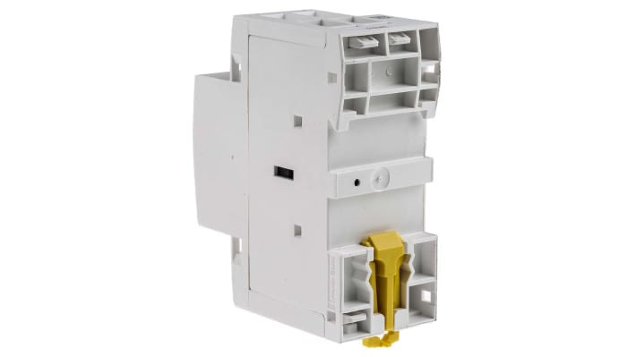 Contattore Schneider Electric GC4020M5, 2 poli, 40 A, montaggio su guida DIN, dimensioni 81x35x65 mm.