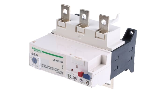 Relè di sovraccarico Schneider Electric LR9D5369, carico FLC 90-150 A, dimensioni 120x255x132 mm, per contattori D2.
