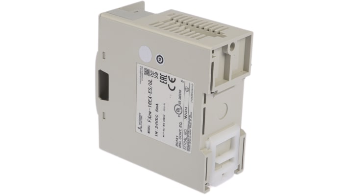 Modulo I/O digitale Mitsubishi Electric FX2N-16EX-ES/UL, 16 ingressi selezionabili 24VDC, dimensioni 90 x 40 x 87 mm, certificato UL/cUL.