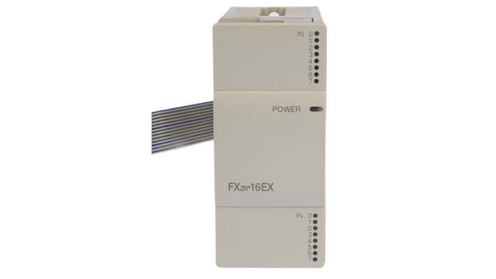 Modulo I/O digitale Mitsubishi Electric FX2N-16EX-ES/UL, 16 ingressi selezionabili 24VDC, dimensioni 90 x 40 x 87 mm, certificato UL/cUL.