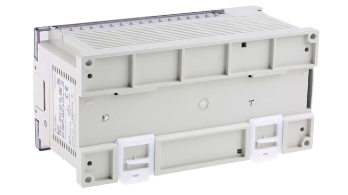 Modulo I/O PLC Mitsubishi Electric FX2N-48ER-ES/UL, 24 ingressi e uscite relè, montaggio su guida DIN, dimensioni 90 x 150 x 87 mm.