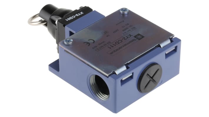 Interruttore di fine corsa Telemecanique Sensors XY2CD111, contatti NO/NC, protezione IP66, dimensioni 62x60x30mm.