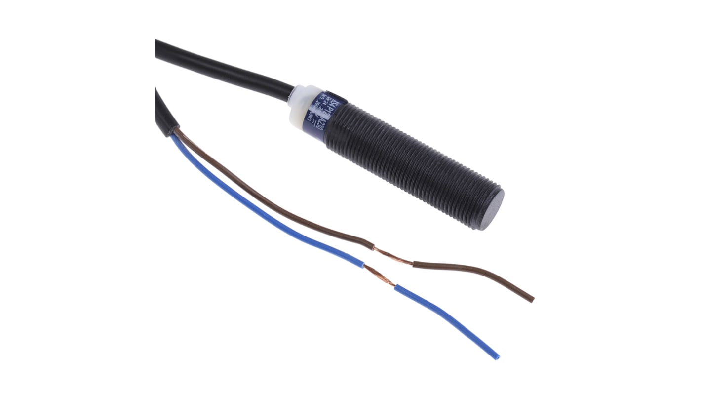 Sensore di prossimità induttivo Telemecanique XS4P12MA230, M12, rilevamento 4 mm, 20-264 V c.a./c.c. per applicazioni industriali.