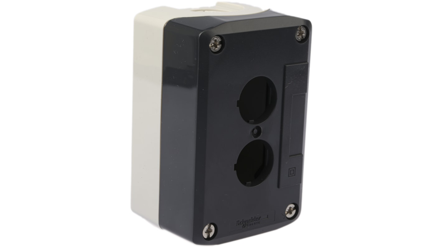 Contenitore Stazione di Controllo Schneider Electric XALD02 con 2 Fori Ø 22mm, IP66/IP67/IP69K - Ideale per applicazioni industriali.