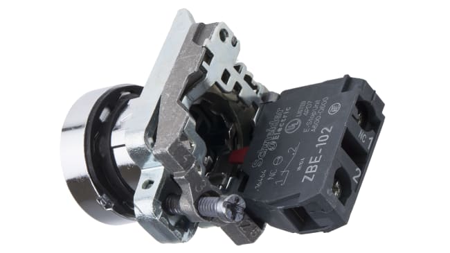 Pulsante rotondo rosso Schneider Electric XB4BA42, montaggio a pannello, grado di protezione IP66/IP67, 22 mm.