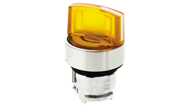 Testa selettore Harmony XB4 ZB4BK1253, 2 posizioni, Ø 22mm, Impugnatura standard per interruttori industriali. Conforme a standard IEC, IP67/IP66, affidabile.