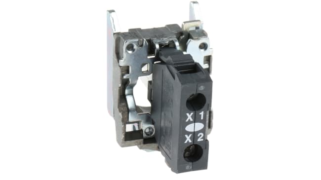 Schneider Electric ZB4BVB1 Blocco luminoso LED 24V con terminali a vite, resistente agli urti e alle vibrazioni, ideale per ambienti industriali.