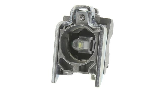 Blocco contatti SPST Schneider Electric ZB4BW0B11, 24V, 10A, IP66, LED integrato, supporto incluso.