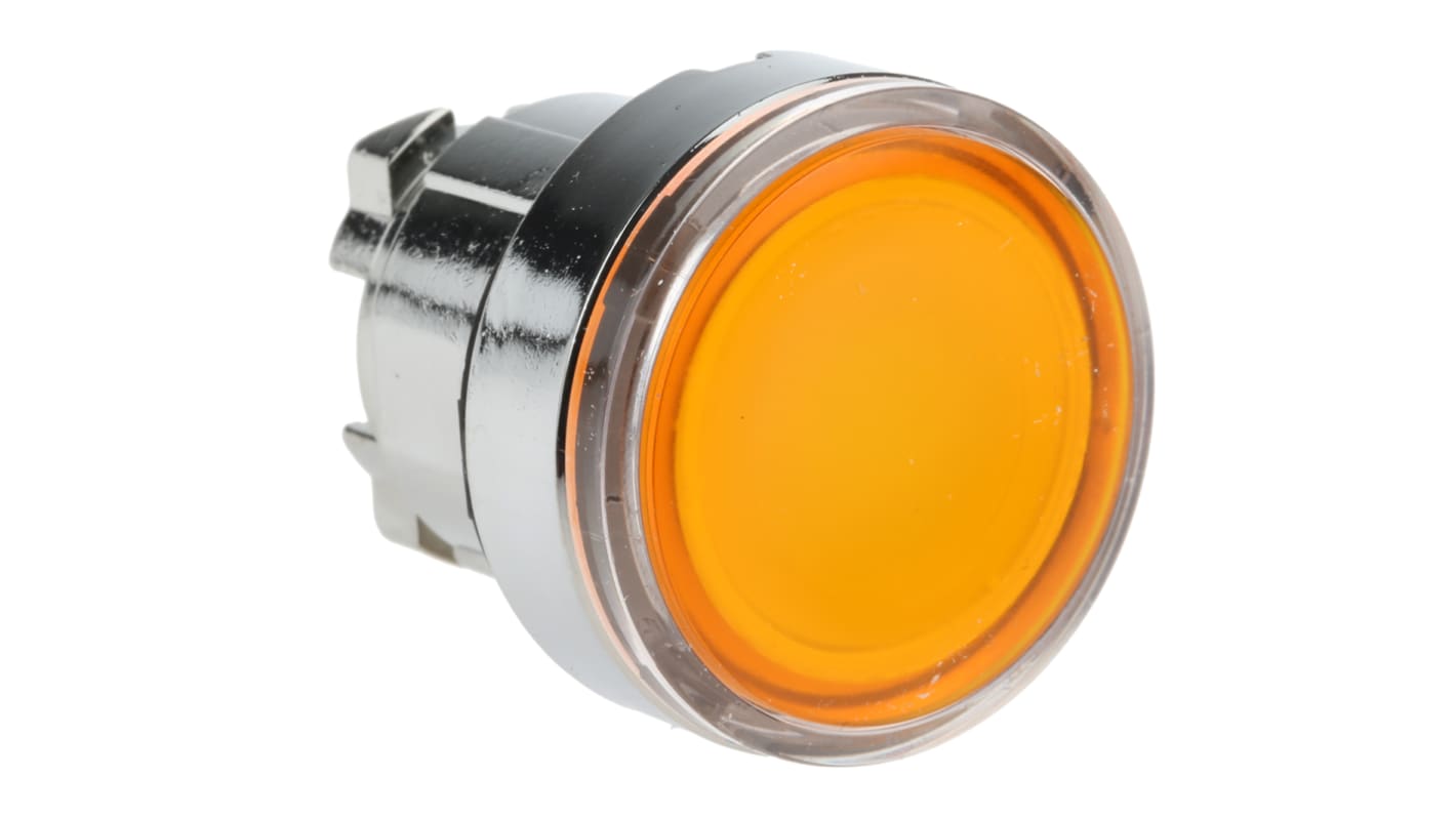 Testa Pulsante Schneider Electric ZB4BW353 - Ritorno a Molla - Arancione - Harmony XB4 - Resistente - IP69K - Metallo - 22mm