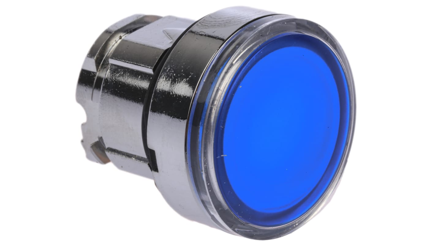 Testa pulsante Schneider Electric ZB4BW363, diametro 22mm, ritorno a molla - Serie Harmony XB4 - Blu. Resistente, ideale per automazione industriale.