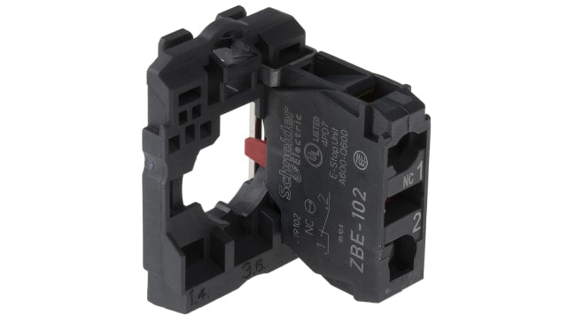 Blocco contatti Schneider Electric ZB5AZ102, corrente nominale 10A, Serie Harmony XB5. Morsetti a vite per applicazioni industriali.