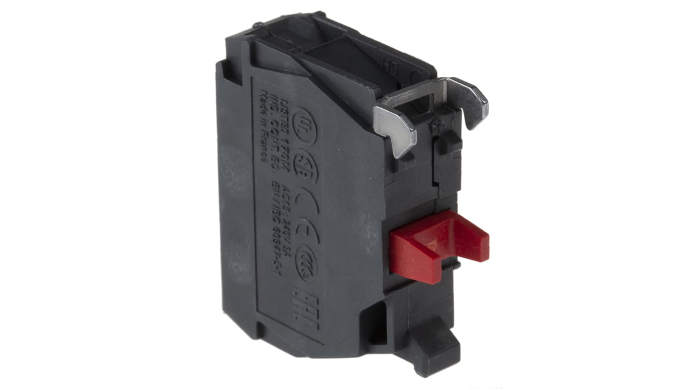 Blocco contatti Schneider Electric ZBE102, SPST 600V ca con terminali a vite Harmony XB4/5. Affidabile, duraturo e protetto dai cortocircuiti. Acquista ora!