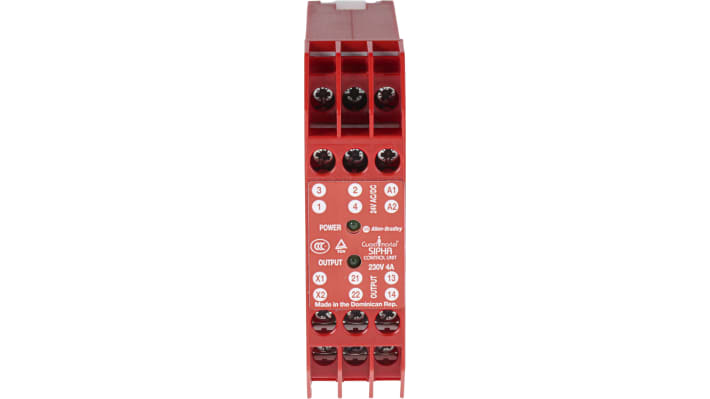 Allen Bradley Guardmaster 440N-S32013, relè di sicurezza con contatto 1NO, montaggio su guida DIN, grado di protezione IP67.